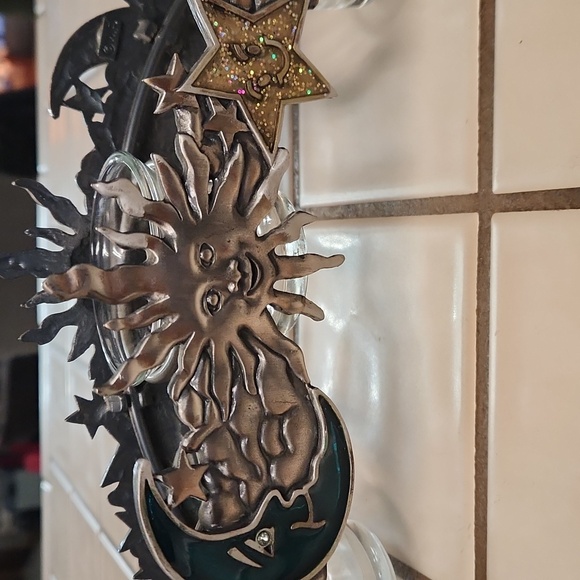 Spoontiques Vintage Pewter Celestial Sun & Moon Votive Candle Holder - Picture 7 of 7